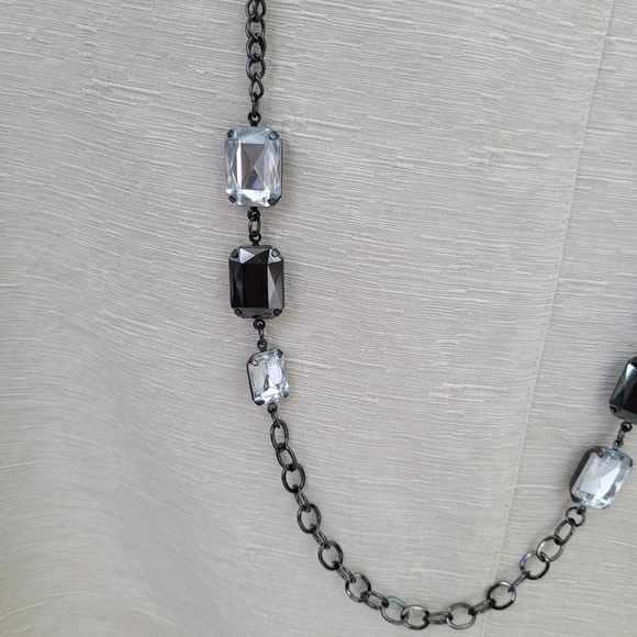 Black Chain with Bold Faceted Stones - Picture 4 of 15